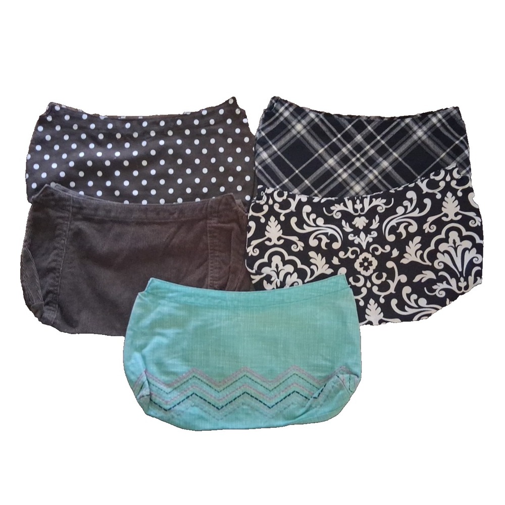 Lot of 5 Thirty-one Fitted Purse Skirt Black Parisian Pop Polka Dot Brown Teal +